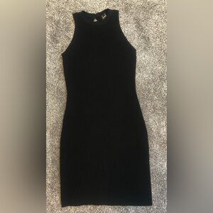 Emprada Black Mini Ribbed Dress